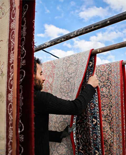 خشک کردن قالی در قالیشویی سهیلیه  